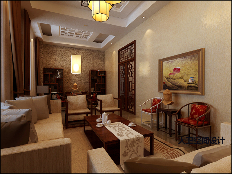 大卫设计 全国**室内装饰**下的中式茶楼与茶室公装效果图赏析